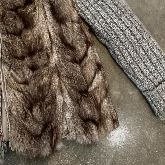 Vintage 70’s Wool Knit Rabbit Fur Jacket - Picture 2 of 5